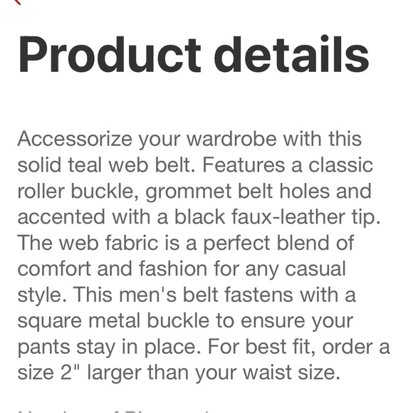 Men’s Teal Brushed Nickel Belt by Original Use - Picture 6 of 7